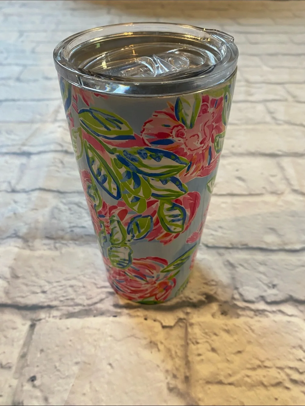 Lilly Pulitzer Floral Stainless Travel Tumbler in Pink, Blue and Green